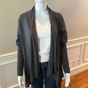 Matty M Charcoal Open-Front Drape Cardigan
